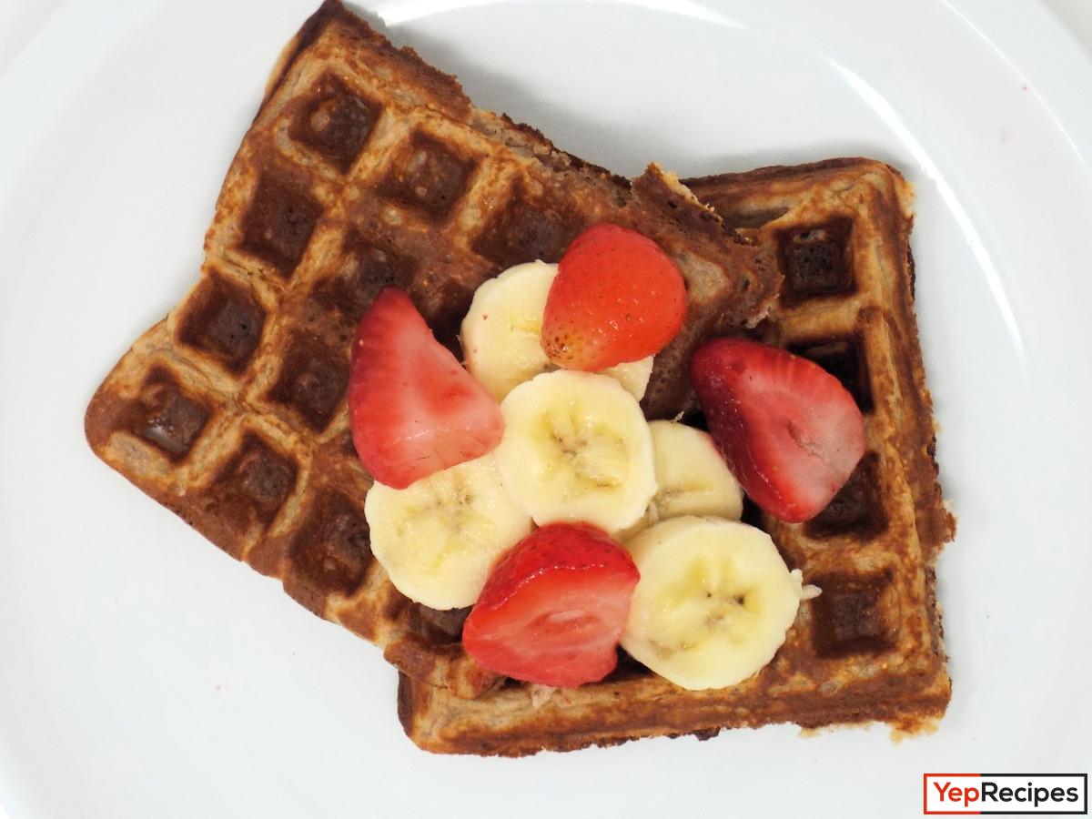 Banana Strawberry Oat Waffles