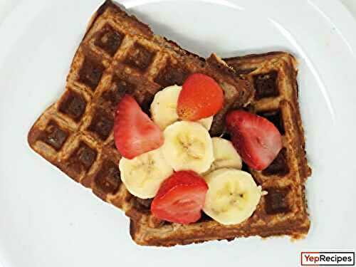 Banana Strawberry Oat Waffles