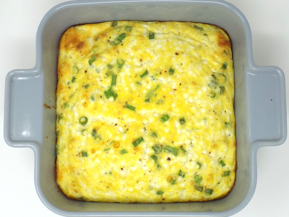 Cottage Cheese and Green Onion Breakfast Casserole
