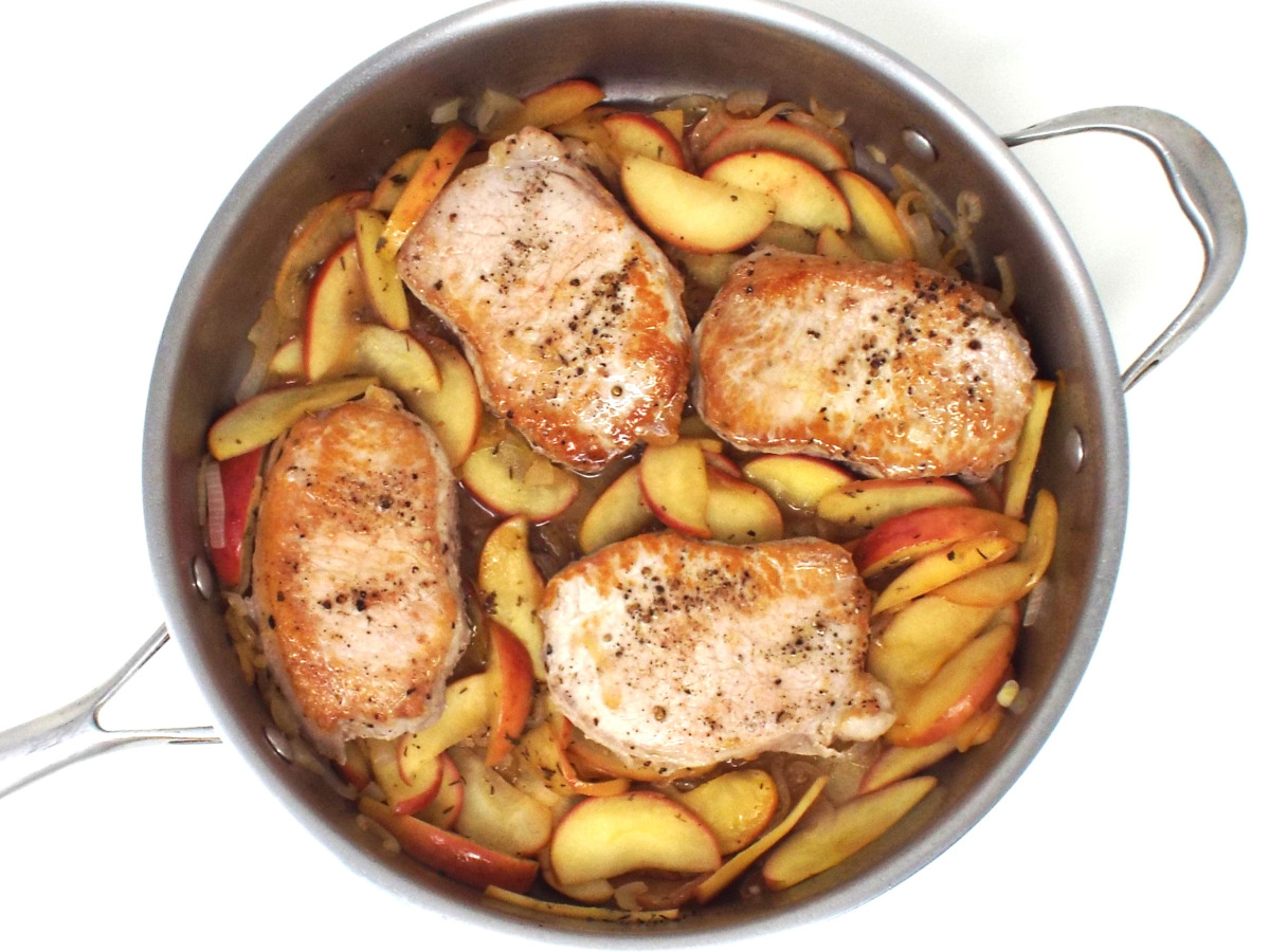 Pork Chops and White Balsamic Apples