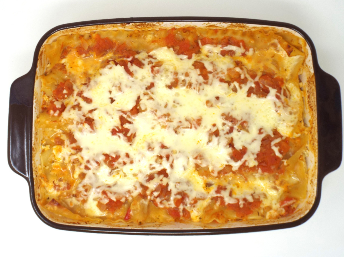 Three Cheese Fresh Tomato Lasagna