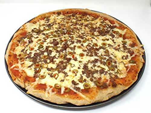 Homemade Italian Sausage and Green Olive Pizza from Scratch