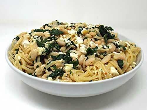 Lemony Linguine with White Beans and Spinach