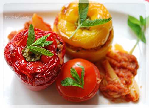 Gemista recipe (Greek Stuffed Tomatoes and Peppers with rice)