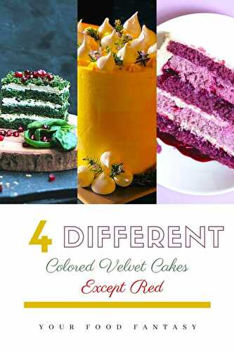 4 Different Coloured Velvet Cakes Except Red