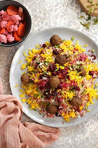 Albaloo Polo Recipe (Sour Cherry Rice With Meatballs)
