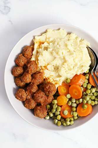 Meatballs and Mashed Potatoes Recipe with Carrot