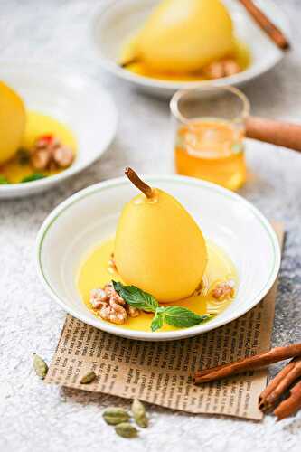 Saffron Poached Pears Recipe