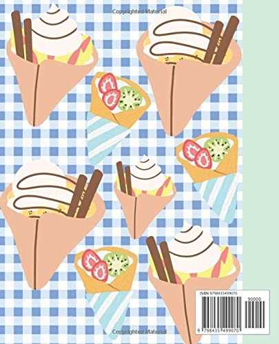 Crepes Composition Notebook Journal - Gingham with Crepes on print it Spring Pastel inspired style!: Collage Ruled Pages & Bleed pages! Great for ... Gifting someone, Kids school supplies!