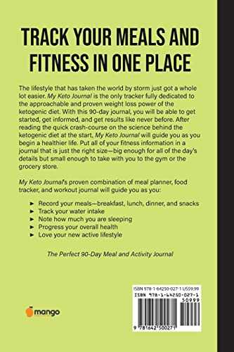 My Keto Journal: A Daily Food and Exercise Tracker to Help You Master Your Low-carb, High-fat, Ketogenic Diet; Includes a 90-day Meal and Activity Calendar