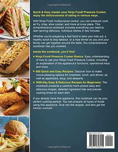 Ninja Foodi Pressure Cooker That Crisp 1000 Days: The Complete Guide of Ninja Foodi Cookbook for Beginners to Pressure Cook, Air Fry, Crisp, Slow Cooker, and More